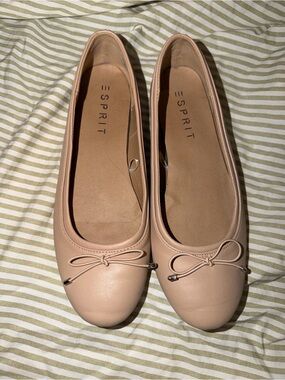 Esprit Blush Pink Ballet Flats with Bow Accent